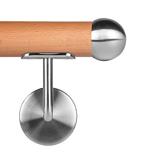 Buche leicht gedämpft Holzhandlauf Ø 42,4 mm Wandhandlauf 150 cm 2 Halter Kugel Buche leicht gedämpft Holzhandlauf Ø 42,4 mm Wandhandlauf 150 cm 2 Halter Kugel von Cosch Edelstahl