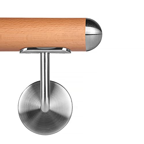 Buche leicht gedämpft Holzhandlauf Ø 42,4 mm Wandhandlauf 160 cm 2 Halter Halbkugel Buche leicht gedämpft Holzhandlauf Ø 42,4 mm Wandhandlauf 160 cm 2 Halter Halbkugel von Cosch Edelstahl