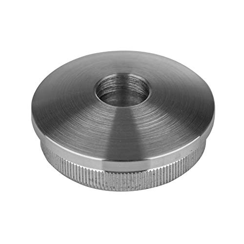 Cosch Edelstahl Endkappe massiv mit Rändel leicht gewölbt mit Ø 12,2 mm Durchgangsbohrung (Rohranschluss Ø 42,4 x 2,0 mm) von Cosch Edelstahl