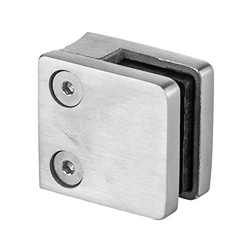 Cosch Edelstahl Glashalter Glasklemmhalter 30 x 30 mm eckig - Modell 29 (Ø 33,7 mm Rohranschluss für 8,00 mm Glasstärke) von Cosch Edelstahl