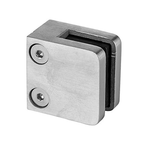 Cosch Edelstahl Glashalter Glasklemmhalter 30 x 30 mm eckig - Modell 29 (gerader Rohranschluss ohne Gummieinlage) von Cosch Edelstahl