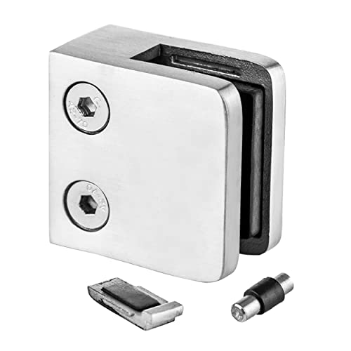 Cosch Edelstahl Glashalter Glasklemmhalter 45 x 45 mm eckig - Modell 230P gerade Glasstärke 10,00 mm von Cosch Edelstahl