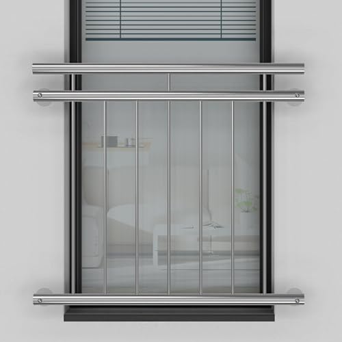 Edelstahl V2A Französischer Balkon Außenbefestigung System 156 x 90 cm bis 30 cm Vollwärmeschutz Edelstahl V2A Französischer Balkon Außenbefestigung System 156 x 90 cm bis 30 cm Vollwärmeschutz von Cosch Edelstahl