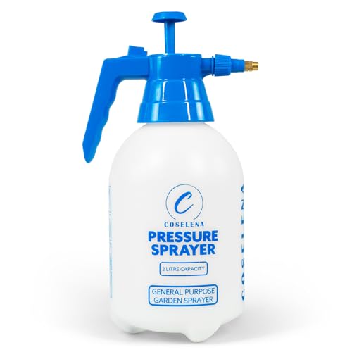 Coselena 2L Gartensprüher - Tragbares Hochdrucksprüher mit Tragegurt & verstellbarem Spray - Langlebiges Unkrautvernichter Pumpsprüher & Pflanzensprühflasche - Ideales Sprüher für Terrassenreinigung von Coselena