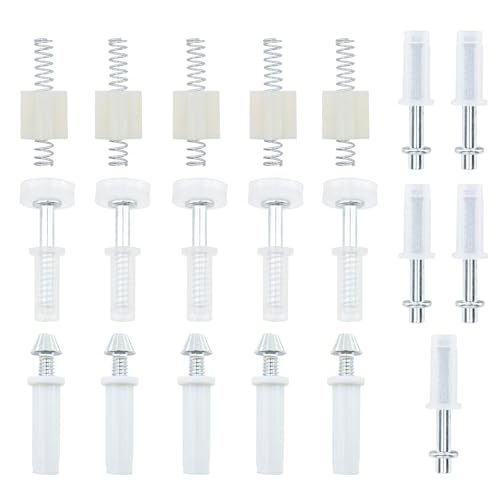 Coshar 1 Set Bifold Door Hardware Repair Kit 20pcs Folding Pocket Door Hardware, Includes Guide Wheel, Top Metal Pivot, Bottom Pivot, Steel Spring for 2.5 cm to 1-3/20.3 cm Thick Doors von Coshar