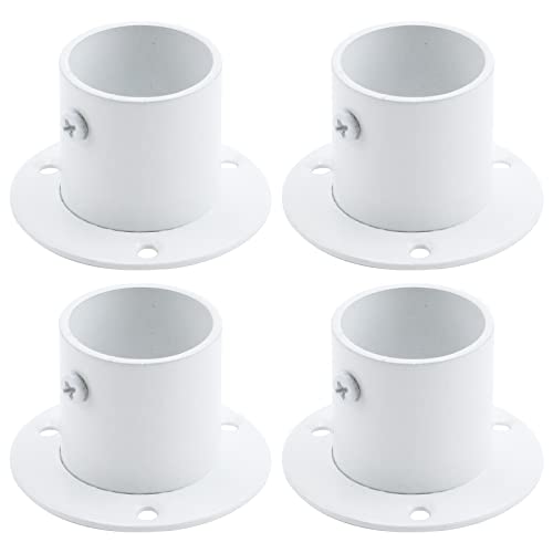 Coshar 4 Stück 32 mm Edelstahl Flansch Stangenendhalter Duschschrank Stange Ende Unterstützung Buchse Halterung - Weiß von Coshar