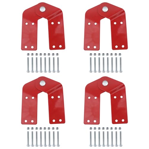Coshar Dachbodenleiter-Scharnier-Ersatz-Set, rote Stufe, Dachboden, Klapptreppe, Hardware, Dachbodenleiter, Scharnierarme für Fischgrätenleiter, Spurstange, 4 Stück von Coshar