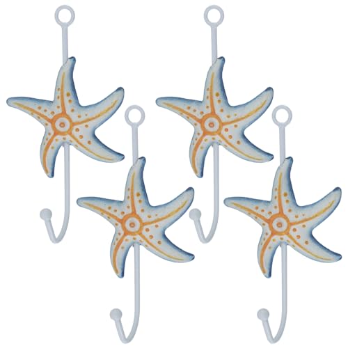 Coshar Dekorative Haken zum Aufhängen, hellgelb, Seesternform, Strandtuchhaken, Küstenhandtuchhaken für Mäntel, Taschen, Handtücher, 4 Stück Coshar Dekorative Haken zum Aufhängen, hellgelb, Seesternform, Strandtuchhaken, Küstenhandtuchhaken für Mäntel, Taschen, Handtücher, 4 Stück von Coshar