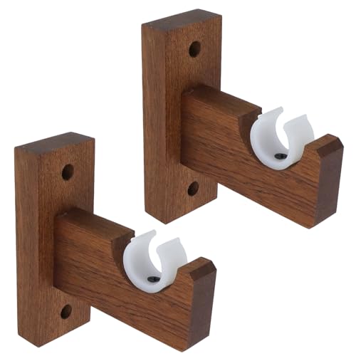 Coshar Gardinenstangenhalterungen aus Holz, für Wandschrank, Stangen, Unterstützung mit Schrauben für Küche, Schlafzimmer, Wohnzimmer, 2 Stück, passend für Stangen mit 20 mm Durchmesser, dunkle Coshar Gardinenstangenhalterungen aus Holz, für Wandschrank, Stangen, Unterstützung mit Schrauben für Küche, Schlafzimmer, Wohnzimmer, 2 Stück, passend für Stangen mit 20 mm Durchmesser, dunkle von Coshar