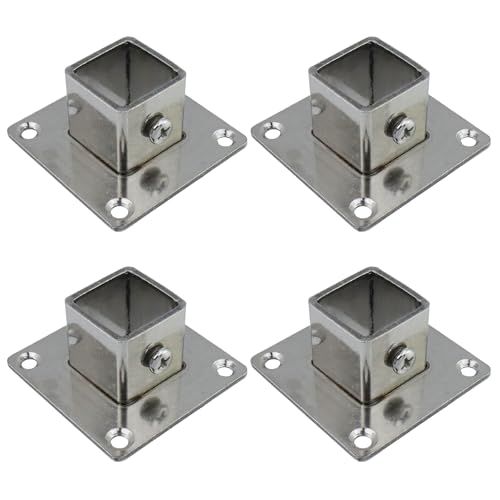 Coshar Quadratischer Pfostensockel aus Edelstahl, quadratischer Pfostenflansch, Basis für Zaun, Deck, Geländer oder Deckmontage (2 x 2 cm), 4 Stück von Coshar