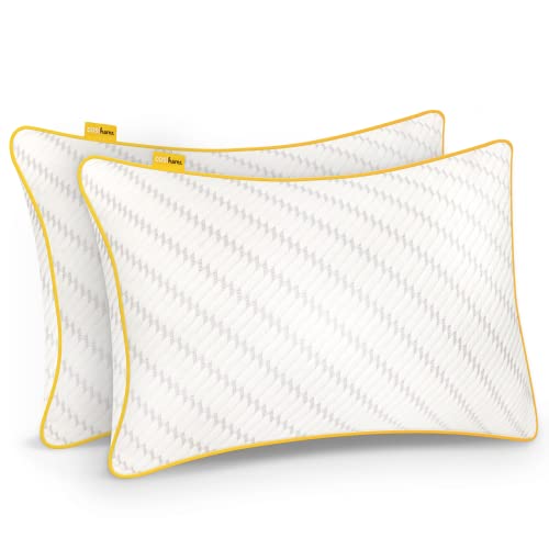 Cosi Home Geschreddertes Memory Foam Kissen zum Schlafen (2er Set), Verstellbares Kopfkissen mit Bambus Kissenbezug & Kühleffekt, Hotelkissen für Rücken-, Bauch- und Seitenschläfer - Waschbar von Cosi Home