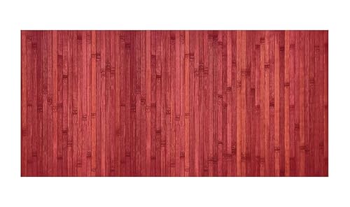 CosìCasa Bambus-Teppich für die Küche, rutschfest, wasserabweisend, leicht zu reinigen und aus nachhaltigen Materialien – Bambus-Teppich in Nassoptik (Rot, 50 x 160 cm) von CosìCasa