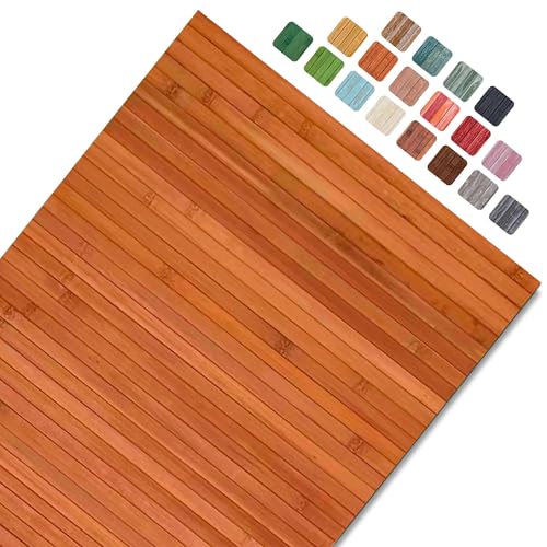 CosìCasa Bambusteppich für die Küche mit Rutschfester Unterseite | Badematte Holz Pflegeleicht | Bambus Bambusmatte Bad | Küchenläufer rutschfest Bambus | Siena Ton 50X160 von CosìCasa