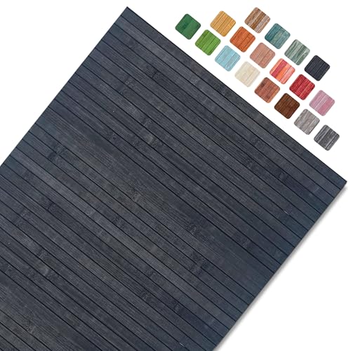 CosìCasa Bambusteppich für die Küche mit Rutschfester Unterseite | Badematte Holz Pflegeleicht | Bambus Bambusmatte Bad | Küchenläufer rutschfest Bambus | Mitternachtkohle 60X120 von CosìCasa