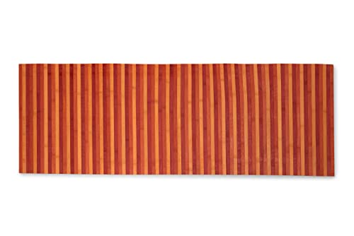 CosìCasa Küchenteppich aus Bambus, rutschfest, 50 x 280 cm, Küchenläufer aus Holz, Meterware, lang, waschbar, bunt, Teppich für Moderne Küche, 50 x 280, Rot von CosìCasa