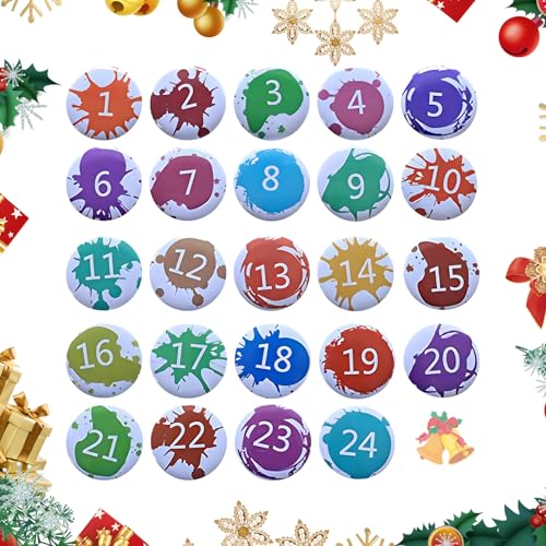24 Stück Adventskalender Buttons Adventskalender Zahlen 1 bis 24 Runde Plastik Anstecker mit Pins 24 Tage Weihnachts Countdown Kalender für DIY Geschenk Tasche Dekoration 24 Stück Adventskalender Buttons Adventskalender Zahlen 1 bis 24 Runde Plastik Anstecker mit Pins 24 Tage Weihnachts Countdown Kalender für DIY Geschenk Tasche Dekoration von Cosiesnest
