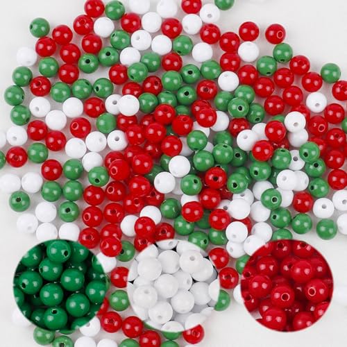 300 Stück Runde Bunte Perlen 3 Farben 8mm Bunt Perlen Bastelperlen Weihnachten Kunststoff Perlen Perlen für Schmuckherstellung Runde Perlen mit Loch für DIY Weihnachten Handwerk 300 Stück Runde Bunte Perlen 3 Farben 8mm Bunt Perlen Bastelperlen Weihnachten Kunststoff Perlen Perlen für Schmuckherstellung Runde Perlen mit Loch für DIY Weihnachten Handwerk von Cosiesnest