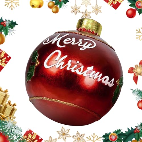 Aufblasbare Weihnachtskugel, 50cm Weihnachtskugel, Aufblasbare PVC-Weihnachtskugeln im Freien Große Hängende Weihnachtskugeln Ornamente für Neujahr Weihnachten Hof Rasen Gartendekoration (Rot B) von Cosiesnest