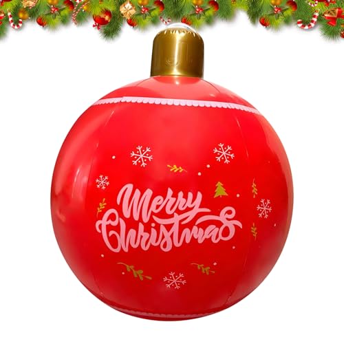 Aufblasbare Weihnachtskugel, 60cm riesige Weihnachtskugel, aufblasbare PVC-Weihnachtskugeln im Freien große hängende Weihnachtskugeln Ornamente für Neujahr Weihnachten Hof Rasen Garten Dekor Aufblasbare Weihnachtskugel, 60cm riesige Weihnachtskugel, aufblasbare PVC-Weihnachtskugeln im Freien große hängende Weihnachtskugeln Ornamente für Neujahr Weihnachten Hof Rasen Garten Dekor von Cosiesnest