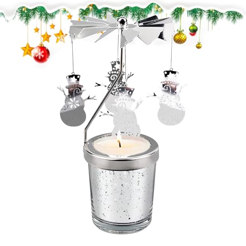 Rotierende Kerzenhalter Weihnachts Dreh Kerzenhalter Drehender Schneemann Kerzenhalter Rotierende Teelicht Kerzenhalter Karussell Teelichthalter aus Metall für Party Dekor Rotierende Kerzenhalter Weihnachts Dreh Kerzenhalter Drehender Schneemann Kerzenhalter Rotierende Teelicht Kerzenhalter Karussell Teelichthalter aus Metall für Party Dekor von Cosiesnest