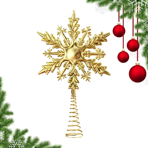 Weihnachtsbaum Topper Dekoration, Schneeflocke Christbaumspitze, Gold Weihnachtsbaumspitze, Stern Gold Baumspitze, Weihnachtsbaum Stern Spitze, für Weihnachtsbaum Weihnachtsfeier Home Decor (Gold A) von Cosiesnest