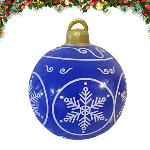 Weihnachtsdekorationen Aufblasbare Weihnachtskugel 60cm PVC Riesen Aufblasbarer Weihnachtsball Weihnachtskugel Dekoriert für Weihnachten Hochzeit Party Hof Dekor (B) von Cosiesnest