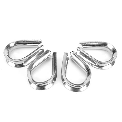 12 mm Drahtseil-Kauschen M12 Edelstahl Drahtseil-Kauschen 4 Stück 12 mm Fingerhüte für Drahtseil-Kabel für 1/2 Zoll Durchmesser von Cosiki