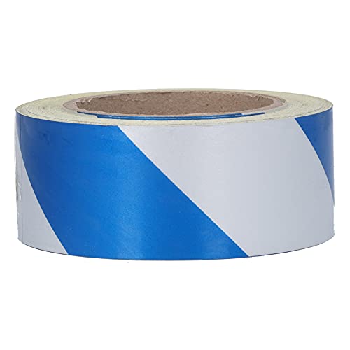 Blau-weiß gestreiftes Klebeband, selbstklebendes Warnband, 5 x 30 m, reflektierend für Autobahnen, Molltore von Cosiki