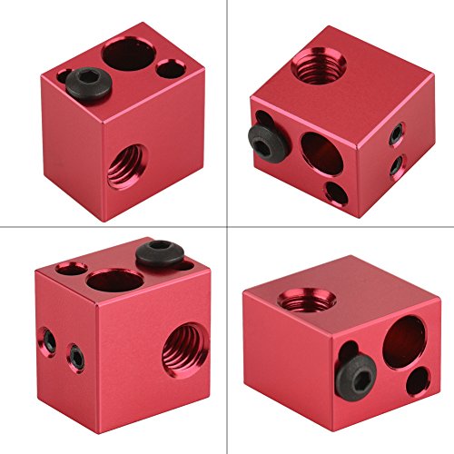 Cosiki 3D -Druckerheizung, Hotend Heater Block Kit Aluminiumheizungsblockheizung Hot End 3D -Druckerzubehör Hochtemperatur All Metal Hotend für (Rot) von Cosiki