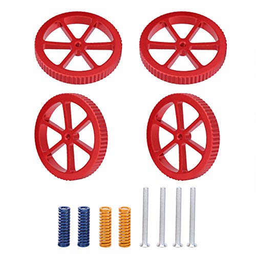 Cosiki BED -Leveler 3D -Drucker, 3D Druckerzubehör Aluminiumlegierung Rote Muttern Heizstange Drucker Level Kit Niviermutter Heißbettzubehör von Cosiki