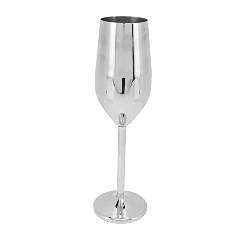 Champagnerglas aus Metall, Feine Verarbeitung, Edelstahl, Exquisites, Schönes, Angenehmes Weinglas für Partys (Silber) von Cosiki