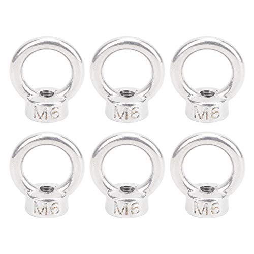 Cosiki Edelstahl -Augenmuttern, Ringringmutter Edelstahl -Befestigungsstoffe 10pcs M6 Hebel Augenschrauben Muttern Ring Weibliche Gewindemuttern für Kabelseilvorräte von Cosiki