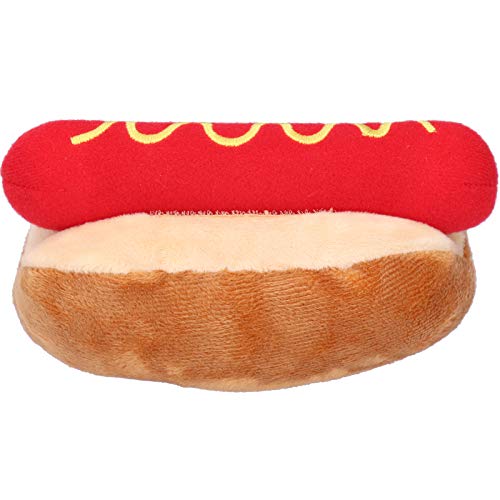 Cosiki Food Plüsch, Essen Plüsch mit Hot Dog Form Abnehmbarer Klang Exquisite Puppenspielzeug Weiche Plüschhundspielzeughothund Geschenke für Katzen Hunde von Cosiki