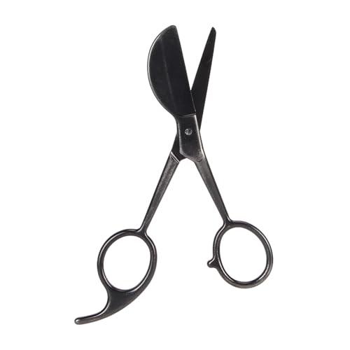 Cosiki Gebogene Stickerei Schere, Entenbillschere Ergonomische Griff Duckbill Blattschere Edelstahl Teppichschere Stickerei für Applika Schwarz von Cosiki