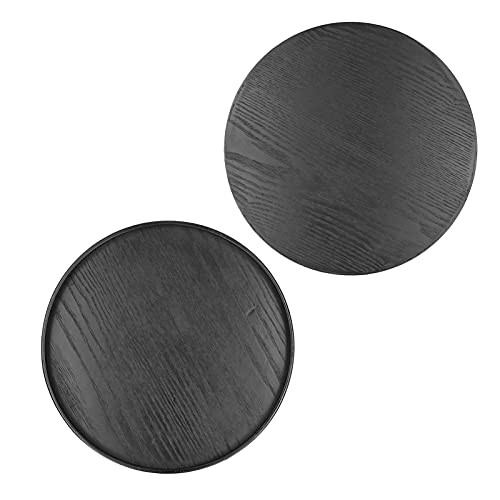 Cosiki Hölzerne Runde Tablett, Runde Holzschale Fruchtfruchtbrett -Servierschale Holz Dekorationsschale Holzservice -Teller Serviert Platte für Home Kitchen Restaurant (27 cm) von Cosiki