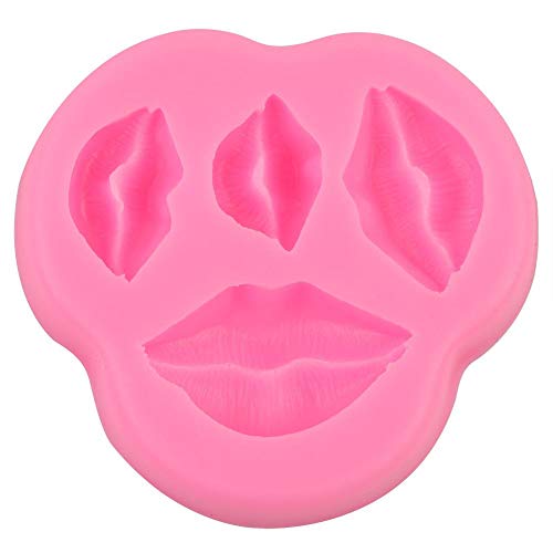 Cosiki Juli-Geschenk DIY Silikon Formen Fondant Silikonform, hausgemachte Cartoon Backform Silikon Formen Lippen Form Backen Werkzeug für Party(Rosa) von Cosiki
