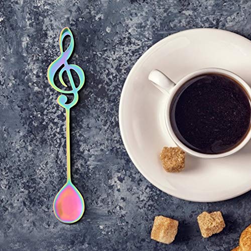 Cosiki Musiklöffel, Kaffeelöffel Kaffee Rührlöffel Tee Rührer Edelstahl Dessertlöffel Rührende Löffel für Kaffee Tee Dessert Drink (Glänzend; 3x2,6 mm) von Cosiki