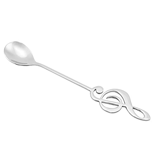 Cosiki Musiklöffel, Kaffeelöffel Kaffee Rührlöffel Tee Rührer Edelstahl Dessertlöffel Rührende Löffel für Kaffee Tee Dessert Drink (SILVER) von Cosiki