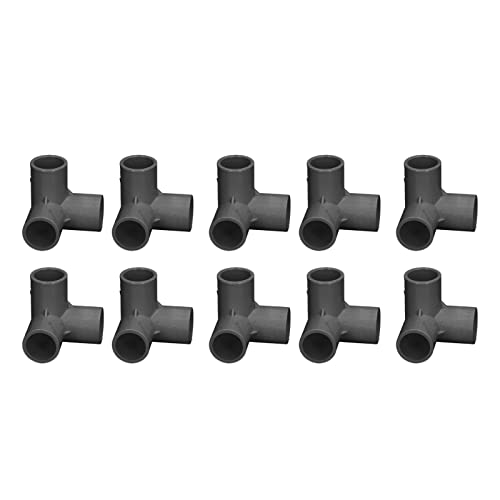Cosiki PVC -T -Ship Anschläge, 3 Wege Rohrbeschläge mit 3 Wege Rohrbeschlägen PVC Ecken Rohrbeschläge Ecken 20 Mm Anschlüsse für (BLACK) von Cosiki