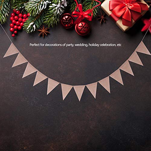 Cosiki Pennant Banner Flags, Stoffbanner mit 48pcs -Flaggen Leinen Banning Banner Wohnheimdekorationen für Urlaub, Geburtstag, Hochzeit, Abschluss und Party von Cosiki