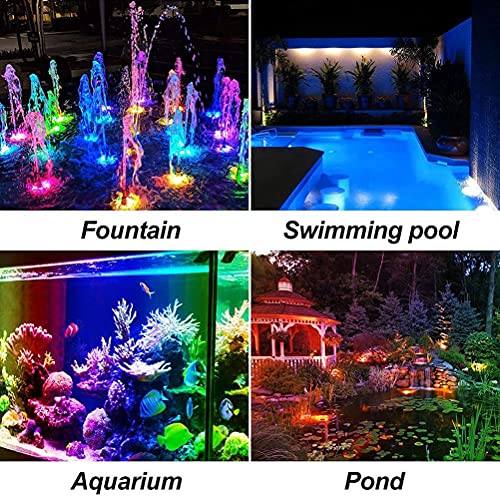Cosiki Teichleuchten, Brunnenlichter mit Auto an und aus Solarunterwasser -LED Solar Angetriebene Tauchlampe Projektor Licht IP68 Nachtlicht Unterwasserlicht für Aquarium Wasserfallgarten (Black #84) von Cosiki