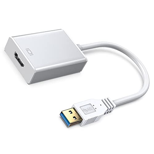 Cosiki USB 3.0 zu HD Adapter, USB3.0 zu HD Multimedia Interface Adapter Praktische 1920x1080 Auflösung High Speed ​​für Monitore (Silber) von Cosiki