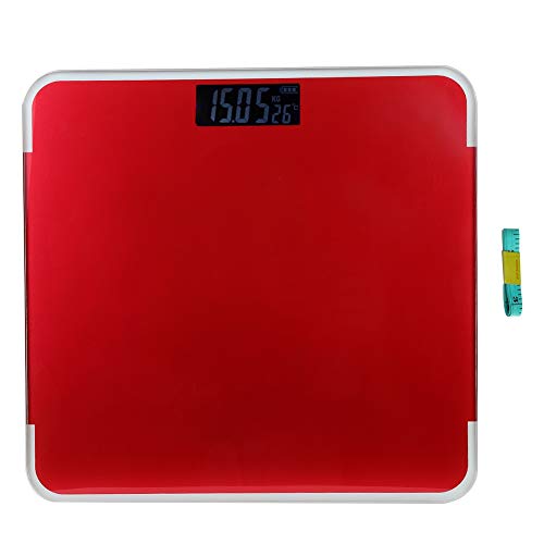 Digitale Personenwaage, Körperwaage Waage Personen, Hochgenaue Personenwaage Digital, Misst Das Gewicht Für Mehrere Benutzer, Weight Scale Mit Gut Lesbarer Lcd-Anzeige (Rot) von Cosiki