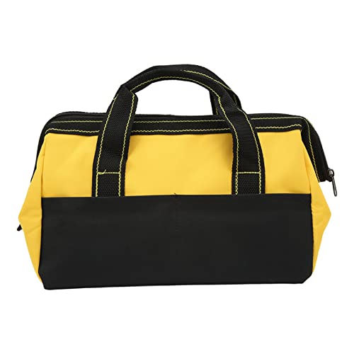 Robuste Werkzeugtasche, Mehrere Taschen, Wasserdicht, Einfach zu Tragende Werkzeugaufbewahrungstasche aus Oxford-Gewebe für die Werkzeugwerkstatt (Gelb) von Cosiki