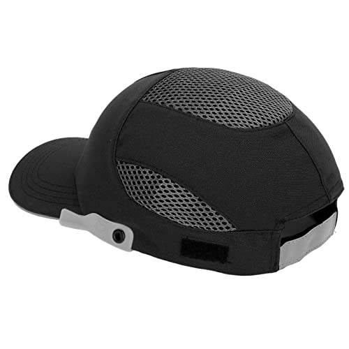 Schutzkappe, Bequeme Mesh-Baseballmütze Breite Anwendung für die Arbeit (Schwarz mit grauem Rand) von Cosiki