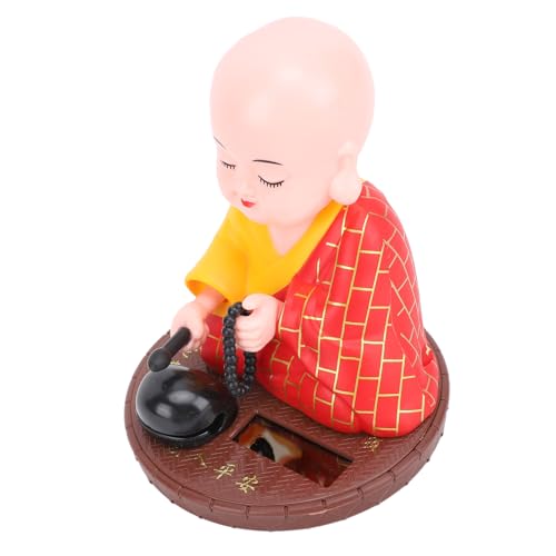 Solar Power Little Mönch Figur, Solar Angetriebene Tanzspielzeug mit Solar Erfasst Lustige Automatische Nicken, um Mönchstatue -Ornament Bobblehead für Auto -Armaturenbrett für Auto -Desktop - zu von Cosiki