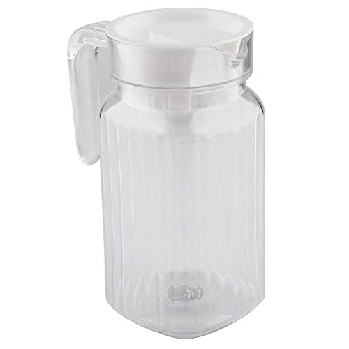 Sommerüberraschung Acrylkrug - Acryl transparente Saftflasche gestreiftes Wasser Eiskalter Saftkrug mit Deckel für Bar Home(500ML) von FILFEEL