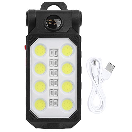 Sommerüberraschung Arbeitslampe, klappbare Arbeitslampe, Magnet Taschenlampe USB wiederaufladbar Hohe Helligkeit für Camping Home Beleuchtung Autoreparatur Stromausfälle Notwandern von Cosiki