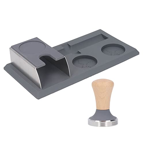 Tampermatte, Edelstahl und Silikon Tamper Kompakter Kaffeetamper FüR Kaffeeliebhaber (Stampfermatte mit 58 mm Stampfer) von Cosiki