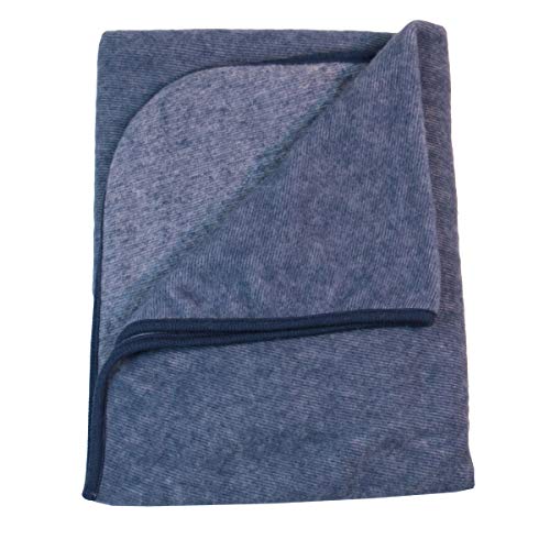 Cosilana Baby Fleece Decke kbT Wolle Bio Baumwolle Made in Germany (Marine-Malnge, 100x80) von Cosilana